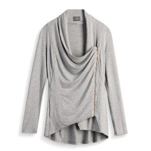 Market & Spruce Grey Asymmetrical Zip Jacket